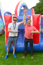Greg Fitzgerald who achieved the fastest time on the monster inflatable obstacle course